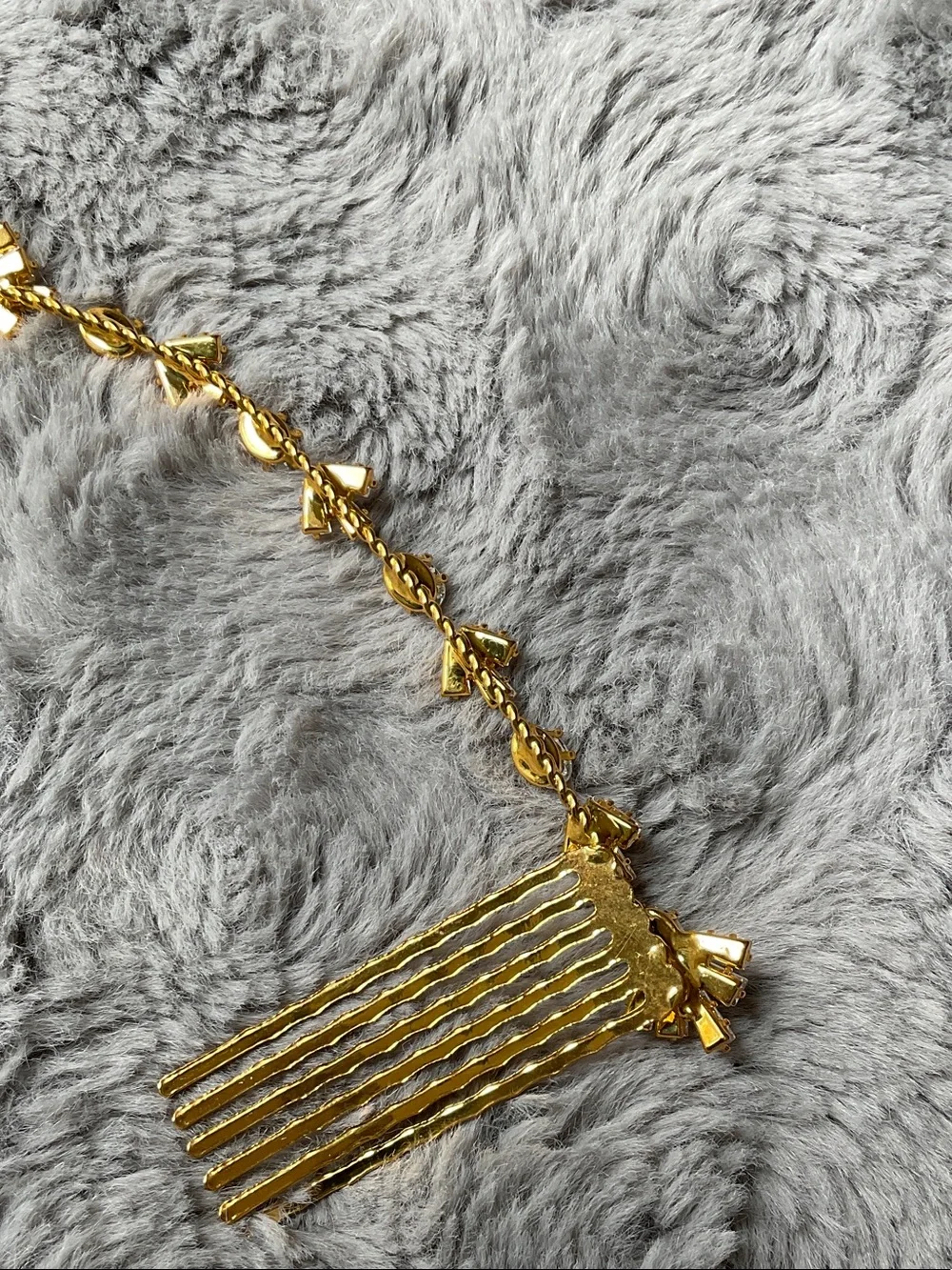Gold Crystal Bridal Hair Vine with Dual Combs